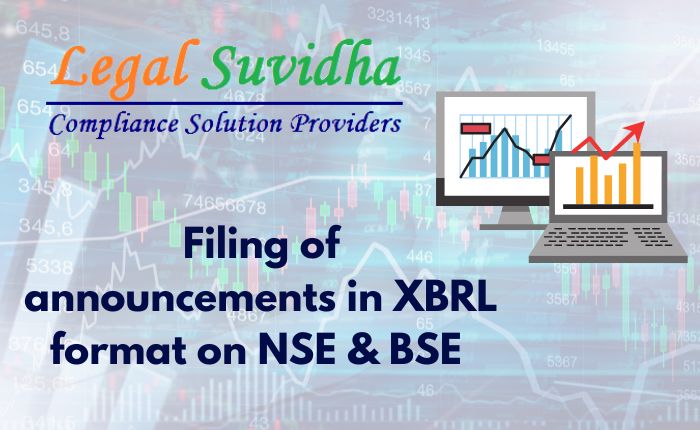 Filing of announcements in XBRL format