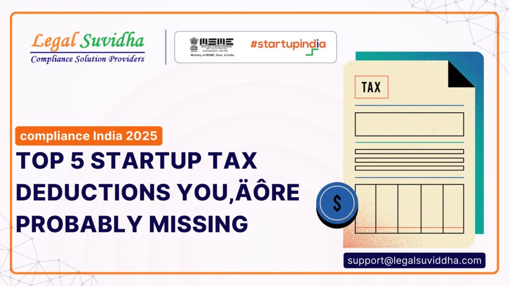 Top 5 Startup Tax Deductions You