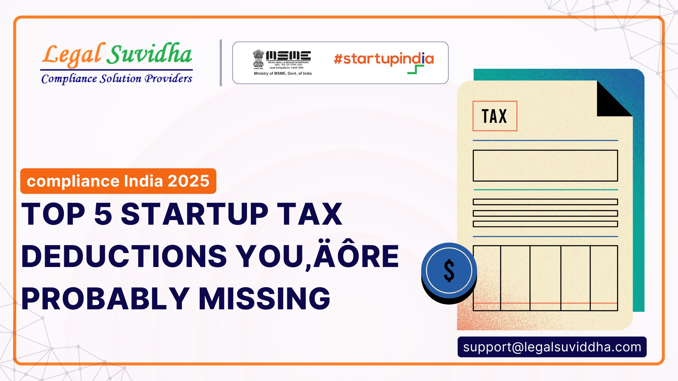 Top 5 Startup Tax Deductions You